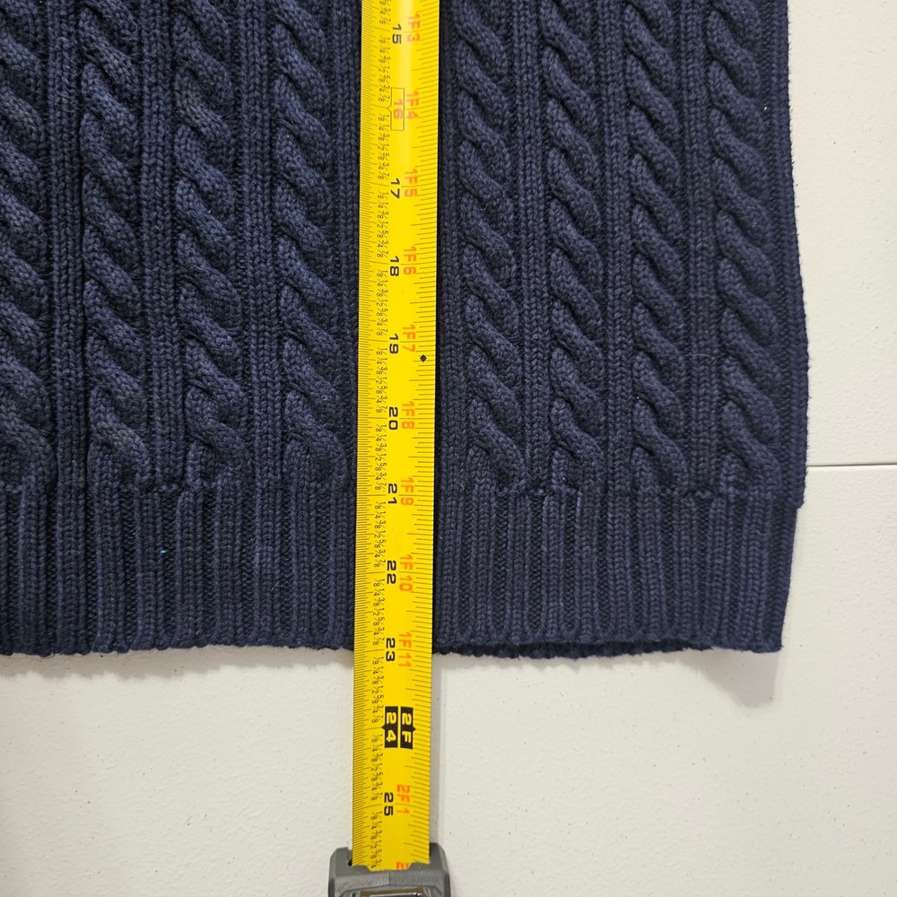 Lauren Ralph Lauren Vintage Cable Knit Sweater M Navy Preppy Nautical Crested - Picture 8 of 8